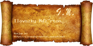 Ilovszky Márton névjegykártya