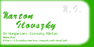 marton ilovszky business card