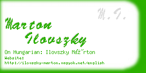 marton ilovszky business card